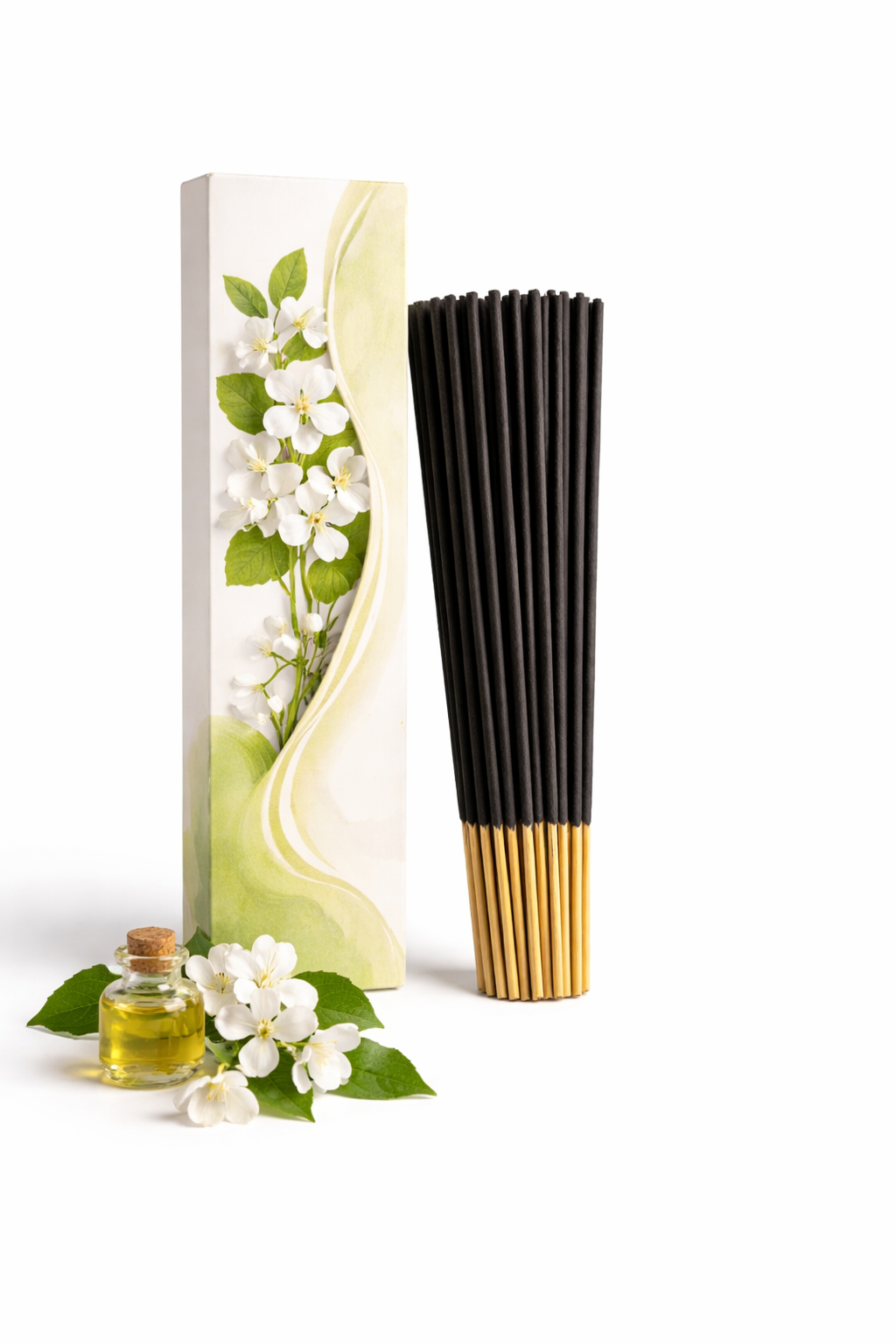 FLIYOO Mogra Agarbathi - Herbal Incense Joss Sticks (60 sticks)