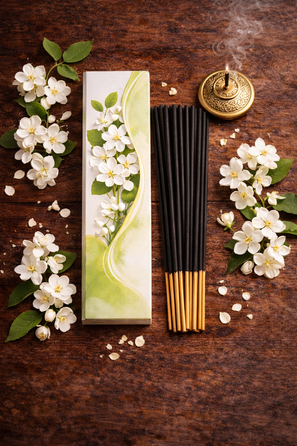 FLIYOO Mogra Agarbathi - Herbal Incense Joss Sticks (60 sticks)