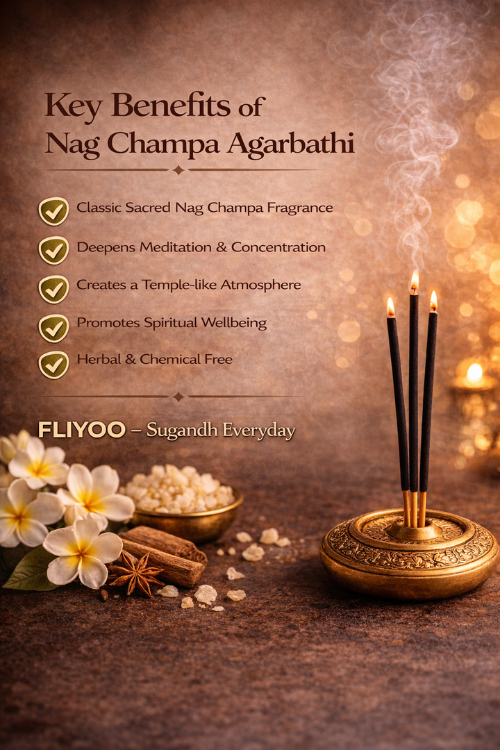 FLIYOO Nag Champa Agarbathi - Herbal Incense Joss Sticks (150 sticks)