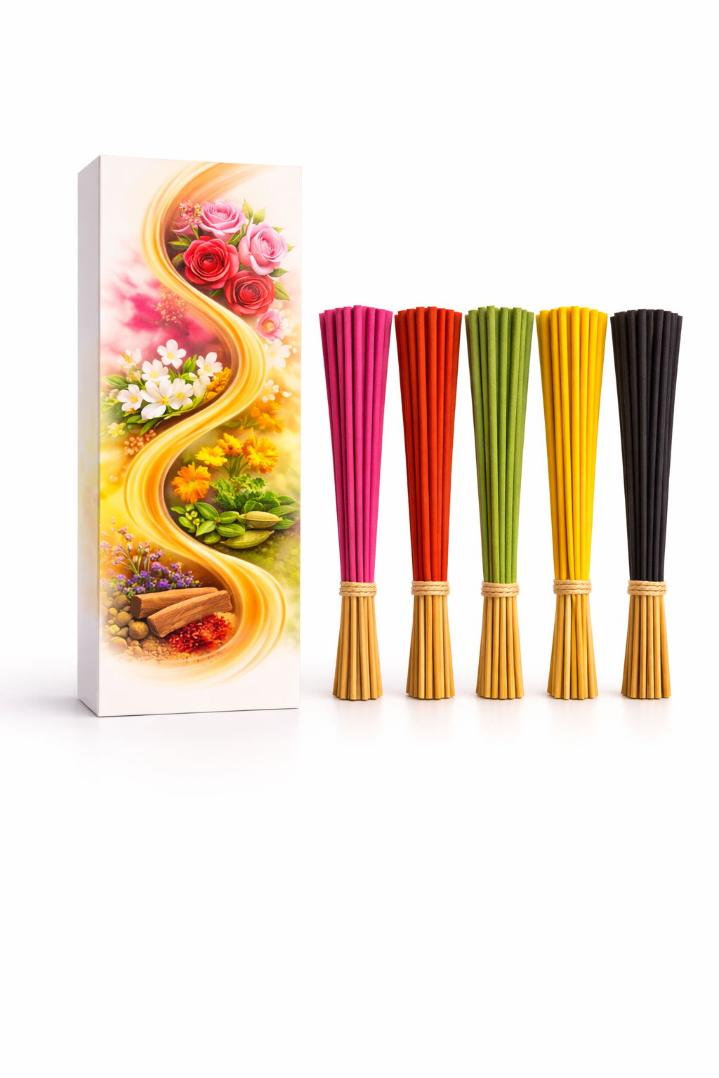 FLIYOO 5 In ONE Agarbathi - Herbal Incense Joss Sticks (150 sticks)