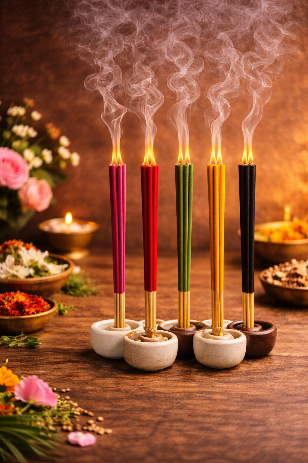 FLIYOO 5 In ONE Agarbathi - Herbal Incense Joss Sticks (150 sticks)