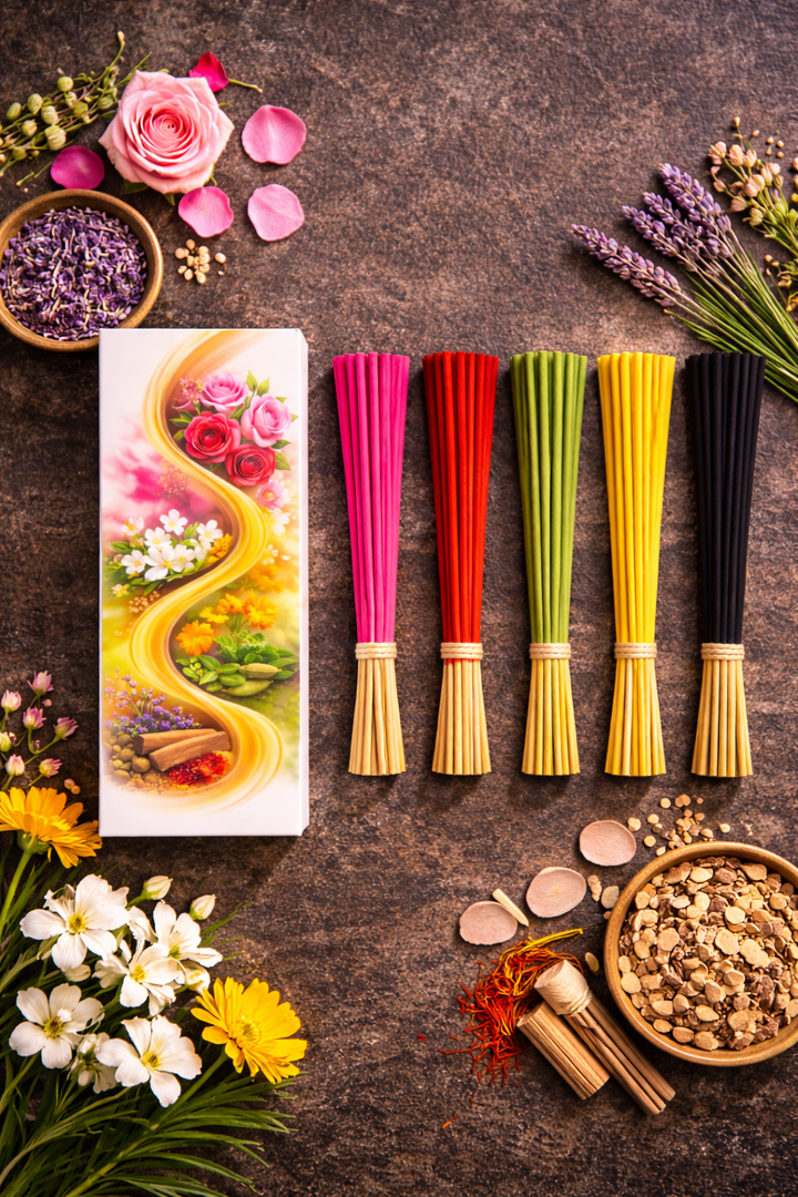 FLIYOO 5 In ONE Agarbathi - Herbal Incense Joss Sticks (150 sticks)