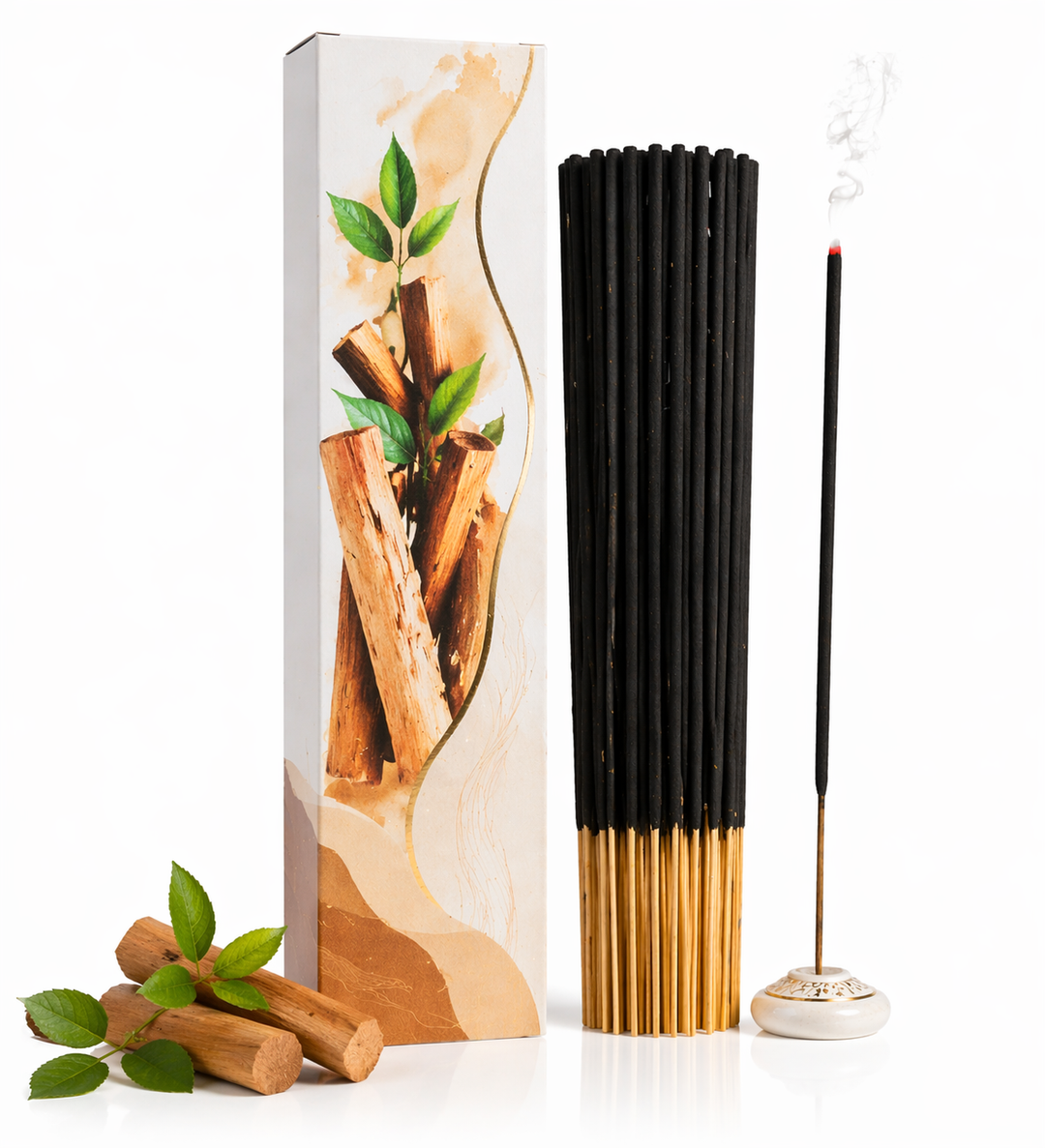 FLIYOO Sandal Agarbathi - Herbal Incense Joss Sticks (60 sticks)